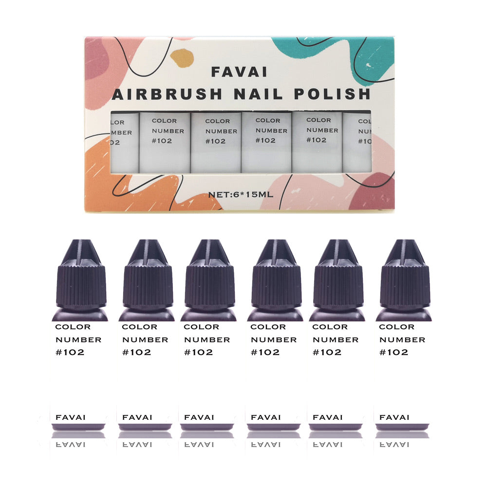 FAVAI Airbrush Gel Nail Polish Set - (#112) 6*15ml